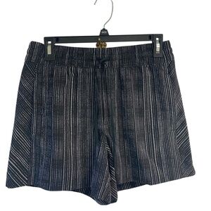Athleta Black and White Striped Women's Shorts Drawstring‎ Elastic Waist Size 4